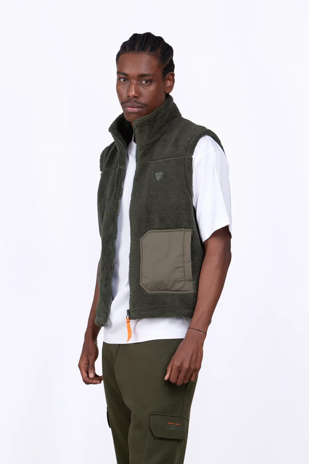 Vestes & Surchemises*Gertrude Veste Sans Manches Bi-Matiere Bakary Light Kaki