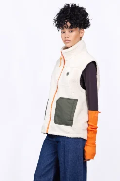 Vestes & Surchemises*Gertrude Veste Sans Manches En Sherpa Reversible Bakary